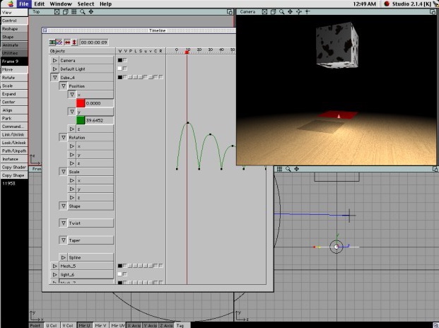 Screenshot of PiXELS:3D Studio, a particularly ugly classic Macintosh application